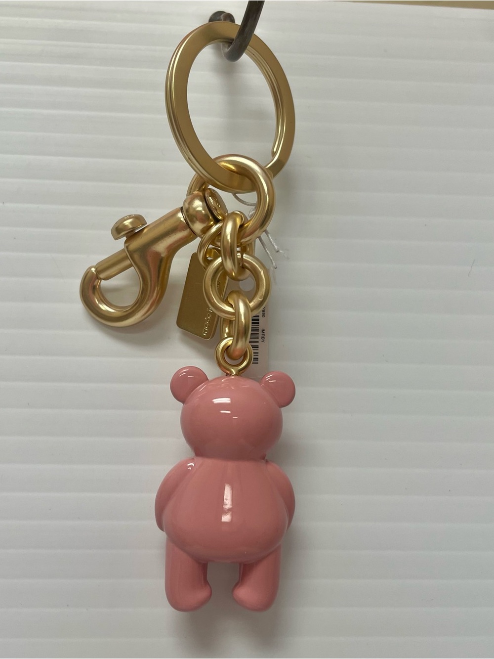 Coach IM/Ruby Pink Bear Charm Keychain - Picture 3 of 4